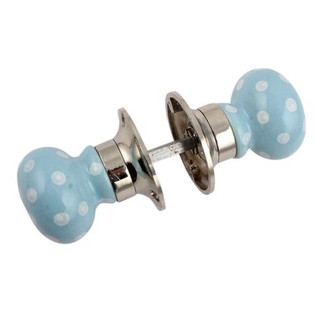 Turquoise Dot Mortice Handle 2.25